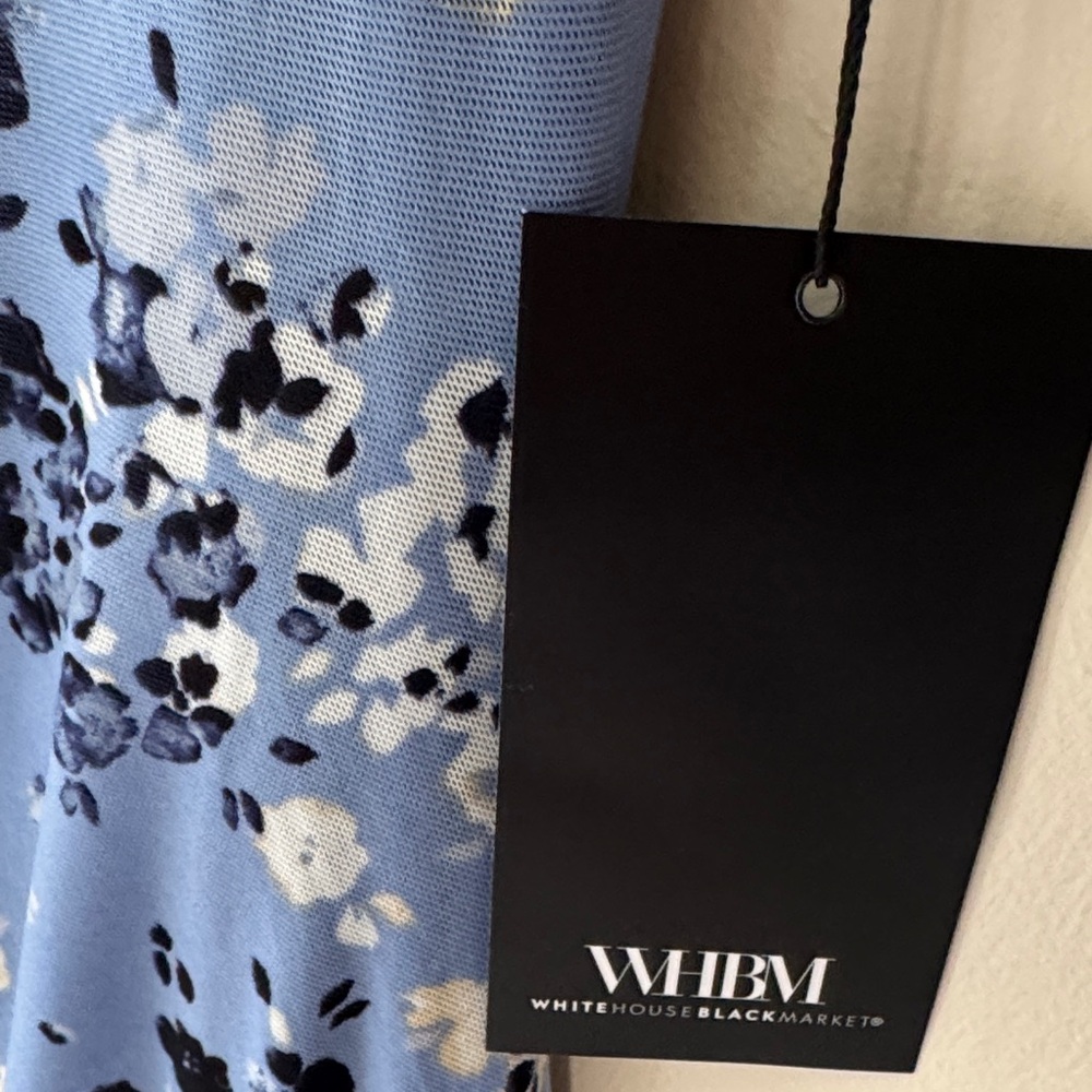 WHBM Elegant Off-The-Shoulder Bodycon Midi Dress with a sophisticated design. - Picture 7 of 15
